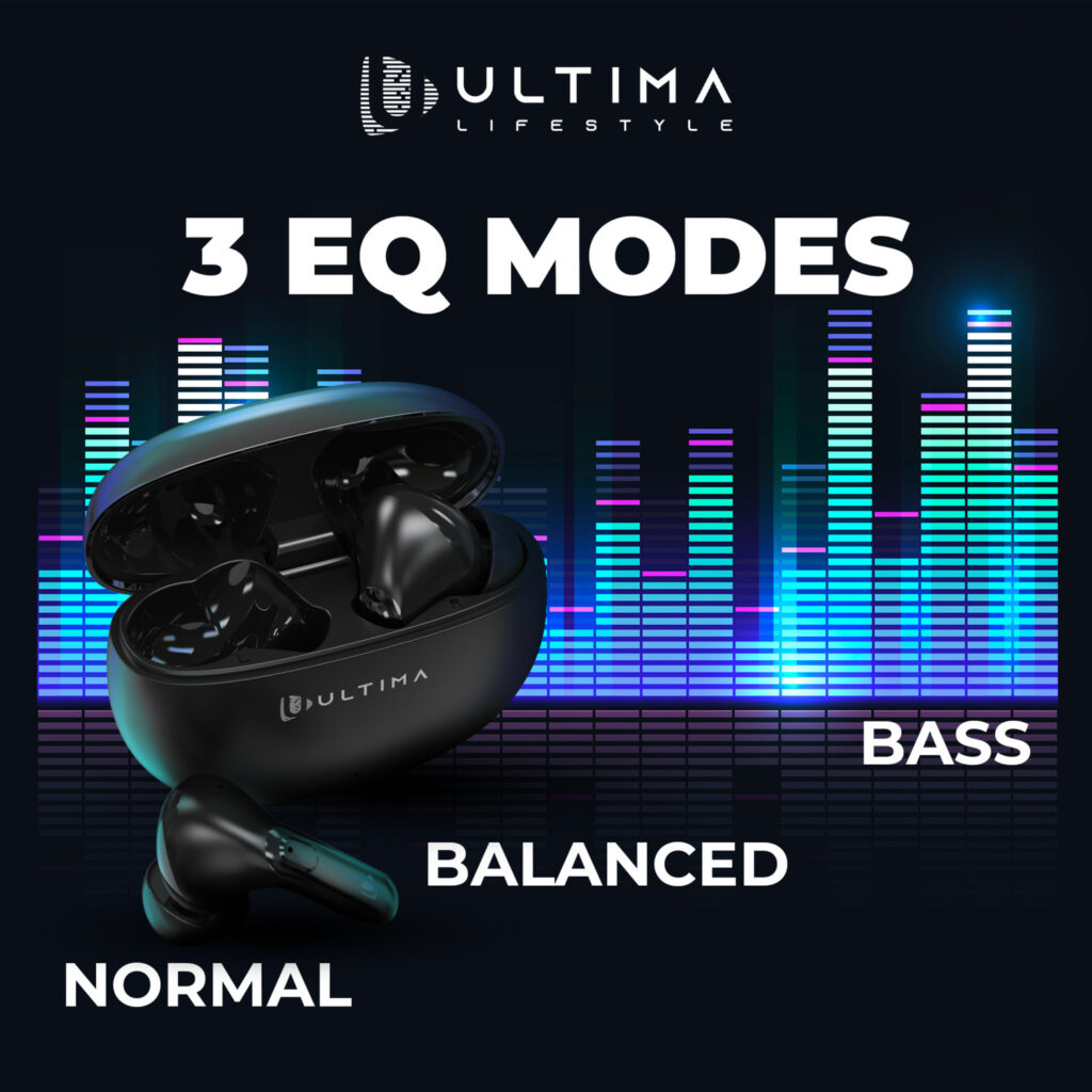 Ultima Boom 161 EQ Earbuds. 3 EQ Modes - Normal, Balanced and Bass
